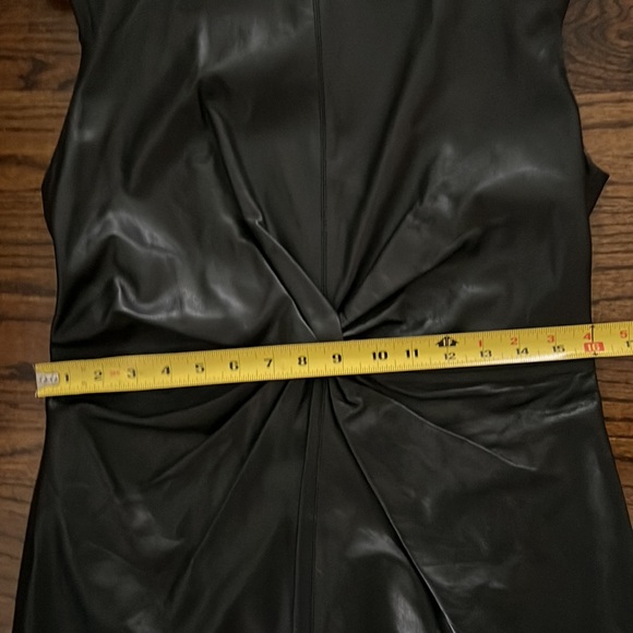 Zara Sleeveless Leather Knot Dress Black Size Large - Picture 12 of 13